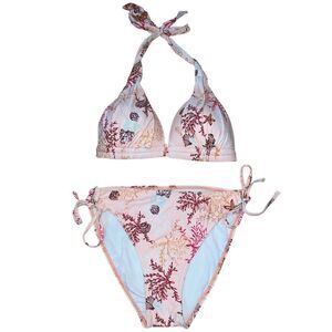 Sunsets Sea Siren Lily Cone Together Bikini Top & Bottom size Large